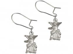  Sterling Silver Guardian Angel Dangle Earrings 