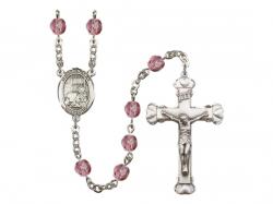  St. Benjamin Centre w/Fire Polished Bead Rosary in 12 Colors 