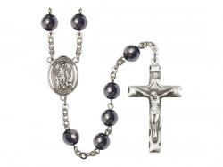 St. Lazarus Centre Rosary w/Hematite Beads 