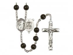  St. Brendan the Navigator/Navy Centre Rosary w/Black Onyx Beads 