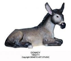  Donkey & Ox Set Christmas Nativity Figurine by \"Kostner\" in Linden Wood 