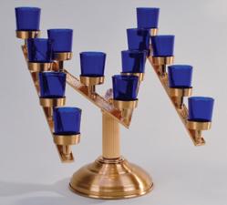  Combination Finish Bronze \"M\" Shaped Marian Votive Candle Light Stand: 3313 Style - 15 Hr Cups 