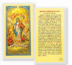  \"ORACION A LA MADRE SMA.DE LUZ\" Laminated Prayer/Holy Card (25 pc) 