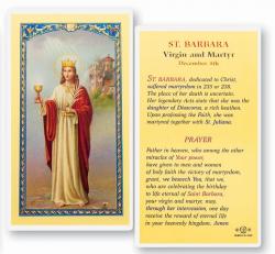  \"St. Barbara\" Laminated Prayer/Holy Card (25 pc) 