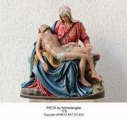 Pieta Statue by Michaelangelo in Linden Wood, 30\" & 48\"H 