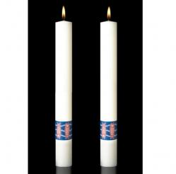  Complementing Altar Candles, Benedictine 2 x 17, Pair 
