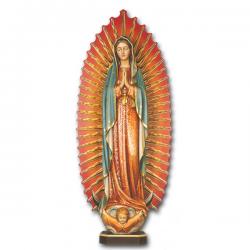  Our Lady of Guadalupe Statue 3/4 Relief in Linden Wood, 36\" - 66\"H 