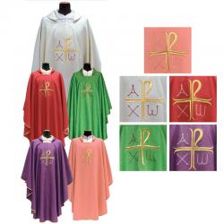  Chi Rho Chasuble/Dalmatic in Assisi Fabric 