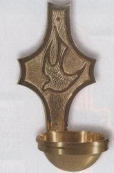  Combination Finish Bronze Holy Water Font: 2047 Style - 5\" Bowl 