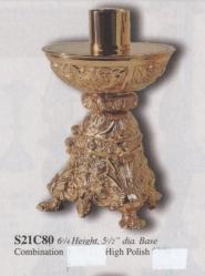  High Polish Finish Bronze Altar Candlestick: 2180 Style - 1 1/2\" Socket 