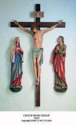  Crucifixion Group Full Round w/Cross in Fiberglass, 60\" & 72\"H 