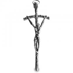  Papal Metal Crucifix for Home - 5 1/3\" (2 pc) 