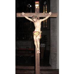  4\" to 24\" Crucifix on Carved Cross in Maple or Linden Wood 