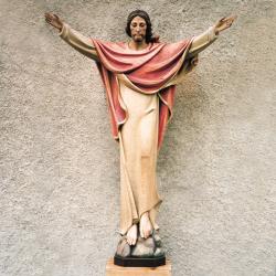  Risen Christ/Resurrection Statue With Stand in Linden Wood, 52\" & 66\"H 
