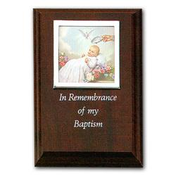  Walnut \"In Remembrance of Baptism\" Plaque 