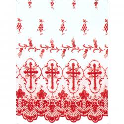  Embroidered Sheer Nylon Tabernacle Veiling - Latin Cross Design 