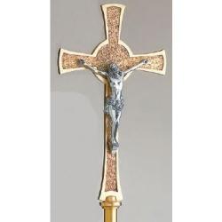  Combination Finish Bronze Floor Processional Crucifix: 2211 Style - 84\" Ht 