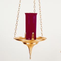  Satin Finish Brass Hanging Sanctuary Lamp: 2323 Style - 11.5\" Dia 
