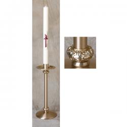  Combination Finish Bronze Low Profile Paschal Candlestick: 2384 Style - 28\" Ht - 3\" Socket 