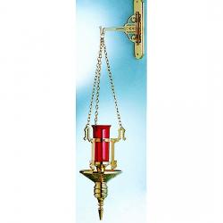  Sanctuary Wall Lamp | Hanging | 3\" x 14\" Backplate | Bronze Or Brass | Geometric Pattern 
