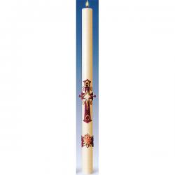  \"Cross/Croix\" Wax Decorated Easter Paschal Candle 
