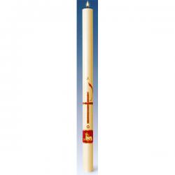  Red \"Chi Rho/Pax\" Wax Decorated Easter Paschal Candle 
