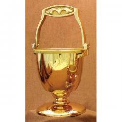  Satin Finish Bronze Holy Water Pot & Sprinkler: 3090 Style - 11 3/4\" Ht 