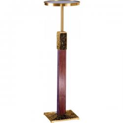  Flower Stand | 9\" | Bronze Or Brass | Wood Column | Adjustable 
