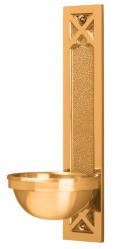  Holy Water Font | Wall Mount | 2-3/4\" x 13-1/2\" | Bronze Or Brass | Textured 
