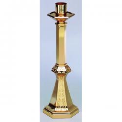  Processional Candlestick | 44\" | Bronze Or Brass | Embellished Hexagonal Base 