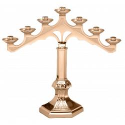  Altar Candelabra | 5 Lite | Bronze Or Brass | Fixed Arm | Hexagonal Base 