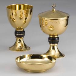  Chalice And Bowl Paten | Hammered Gold Finish 