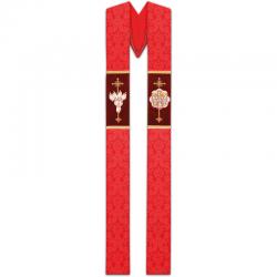  Red Overlay Stole - Duomo Fabric 