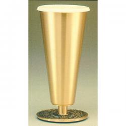 High Polish Finish Bronze Altar Vase (A): 5757 Style - 11 1/2\" Ht 