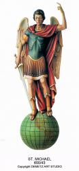  St. Michael the Archangel Statue - 3/4 Relief in Linden Wood, 36\" & 48\"H 