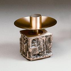  Satin Finish Bronze Altar Candlestick: 6351 Style - 1 1/2\" Socket 
