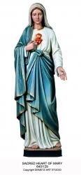  Immaculate/Sacred Heart of Mary Statue in Linden Wood, 48\" - 72\"H 
