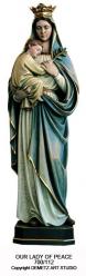  Our Lady Queen of Peace Statue w/Child in Linden Wood, 36\" & 48\"H 