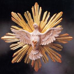  Holy Spirit w/Rays Statue in Linden Wood, 2.4\" - 20\"H 
