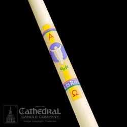  He Is Risen Paschal Candle #4, 1-15/16 x 39 