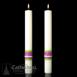  Complementing Altar Candles, Easter Glory 1-1/2 x 17, Pair 