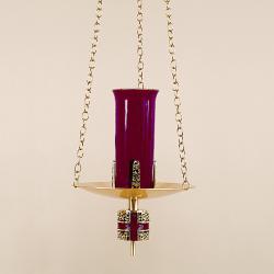  Satin Finish Bronze Hanging Sanctuary Lamp Without Bracket: 9013 Style - 11.5\" Dia 