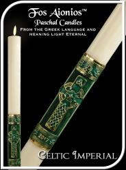  \"Celtic Imperial\" Fos Aionios Paschal Candle (1 15/16\" to 4\" dia) 