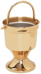  Holy Water Container/Pot & Sprinkler - Bright Brass 