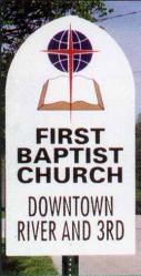  Single Sided Southern Baptist Church or School Post Road Sign 