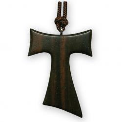  1-1/2\" Franciscan Tau Cross Neck Pendant in Wood (12 PC) 