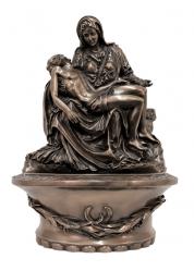  Pieta Font Standing or Hanging - Cold Cast Bronze, 8\" 