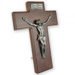  Hanging/Standing Walnut Crucifix for Church & Home (10\") 