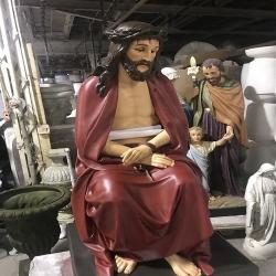  Seated Christ Statue in Fiberglass, 51\"H 