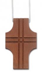  Altar Server Wooden Cross & Cord - 3 1/2\" Ht (6 pc) 
